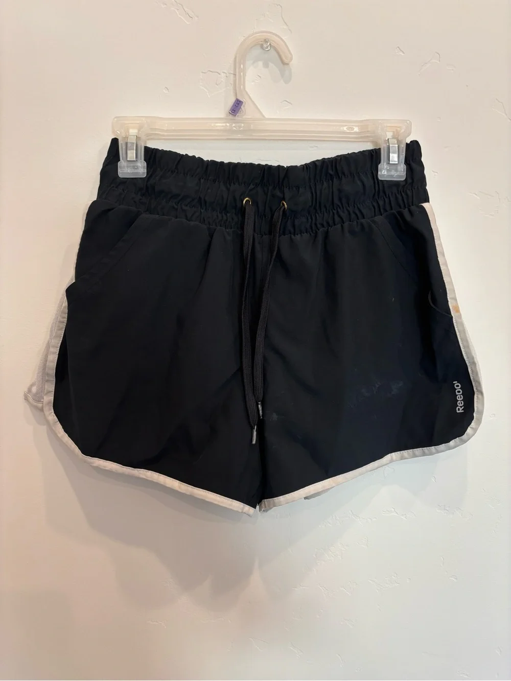Reebok Black Athletic Shorts with White Trim